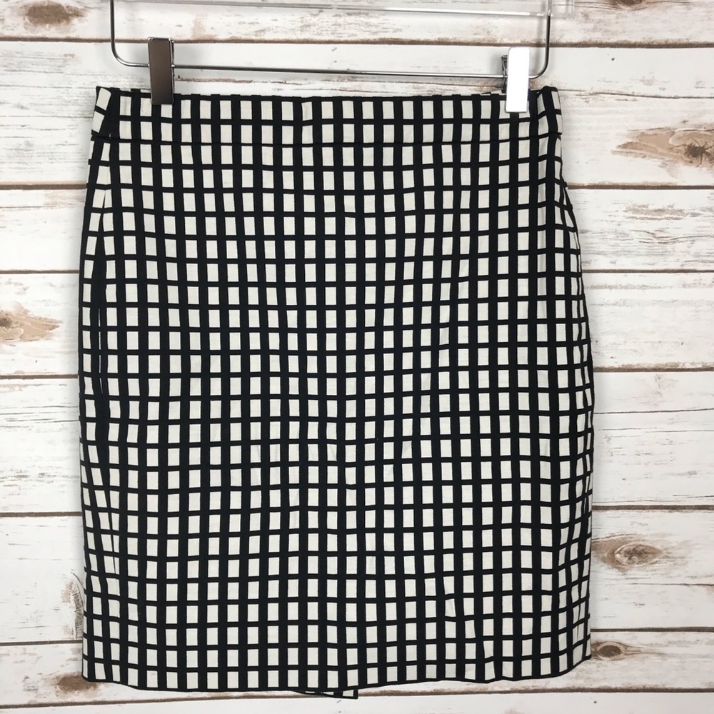 J Crew “The Pencil Skirt” Windowpane Pattern